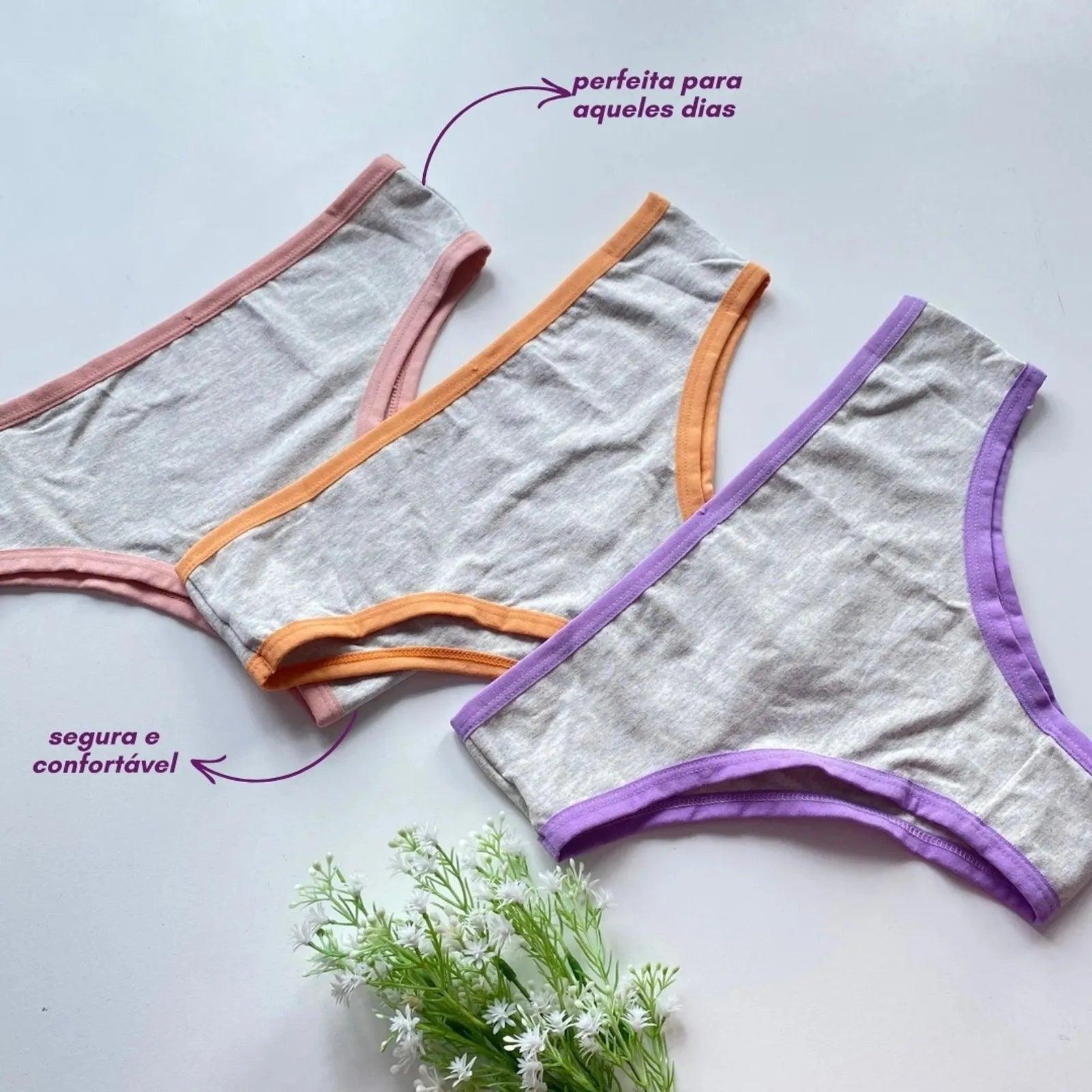 Kit 3 Calcinhas Comfort Algodão Sortido