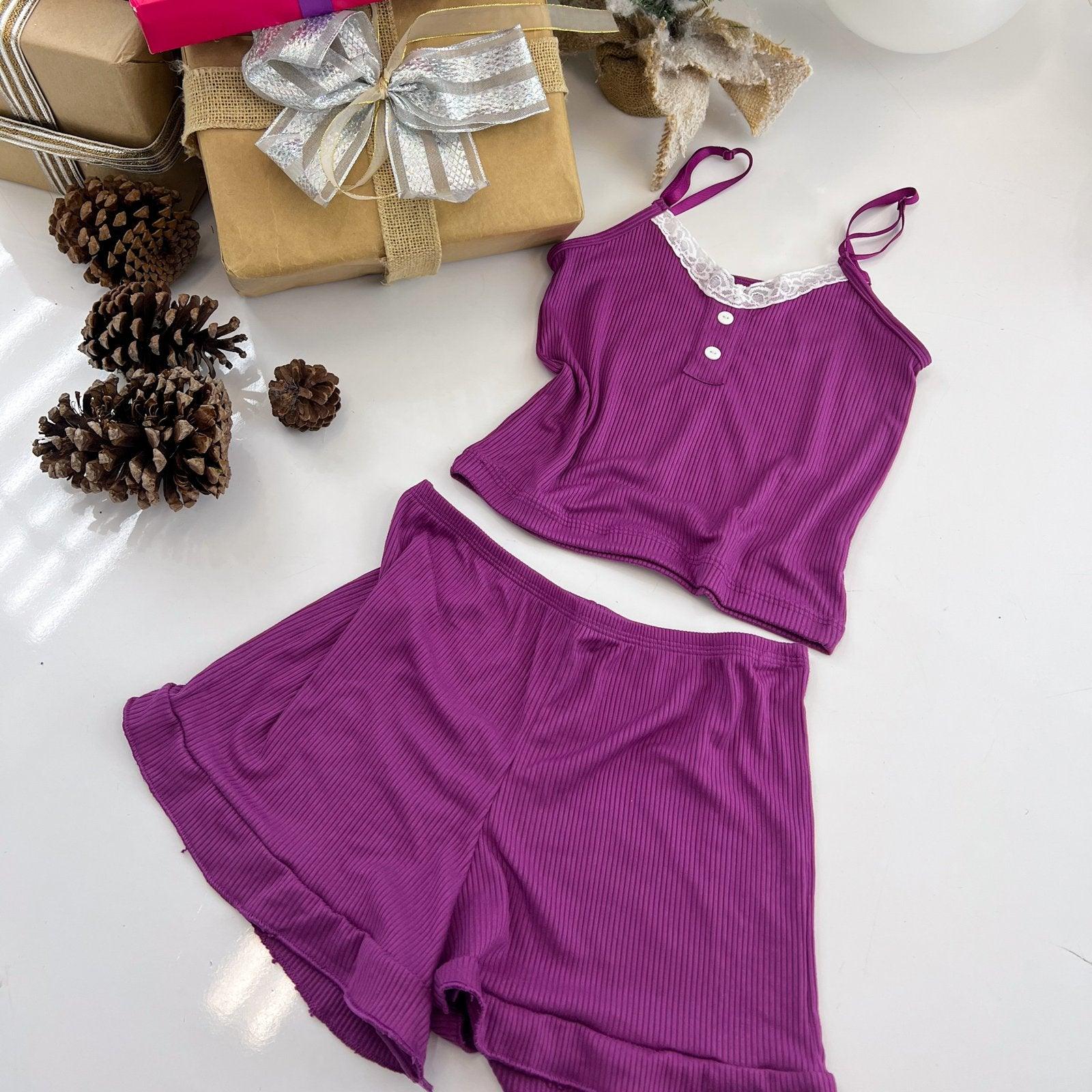 Pijama Aura Canelado Roxo