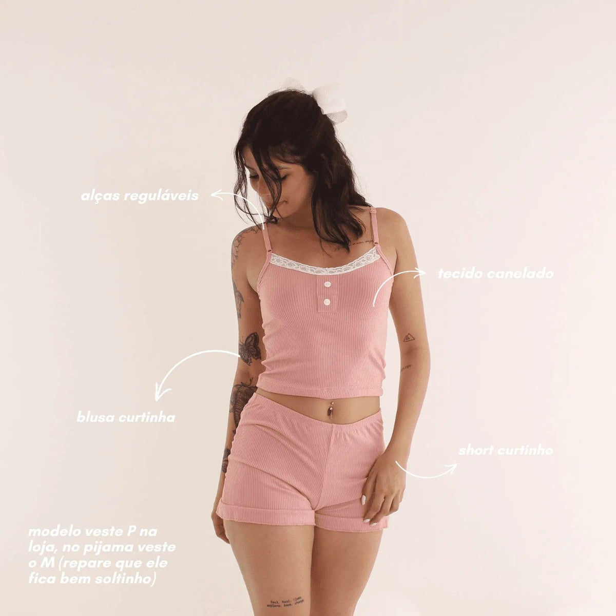 Pijama Aura Canelado Rosa claro