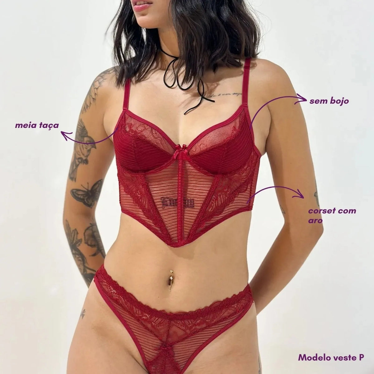 Conjunto Corset Afrodite Vermelho