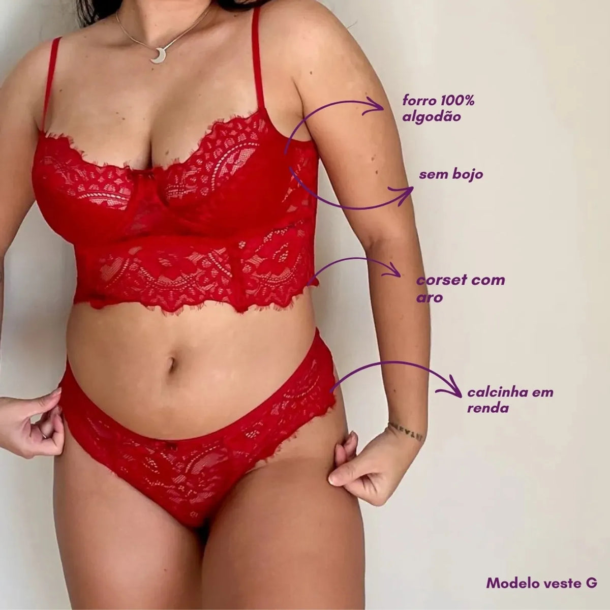Conjunto Corset Gemini Vermelho
