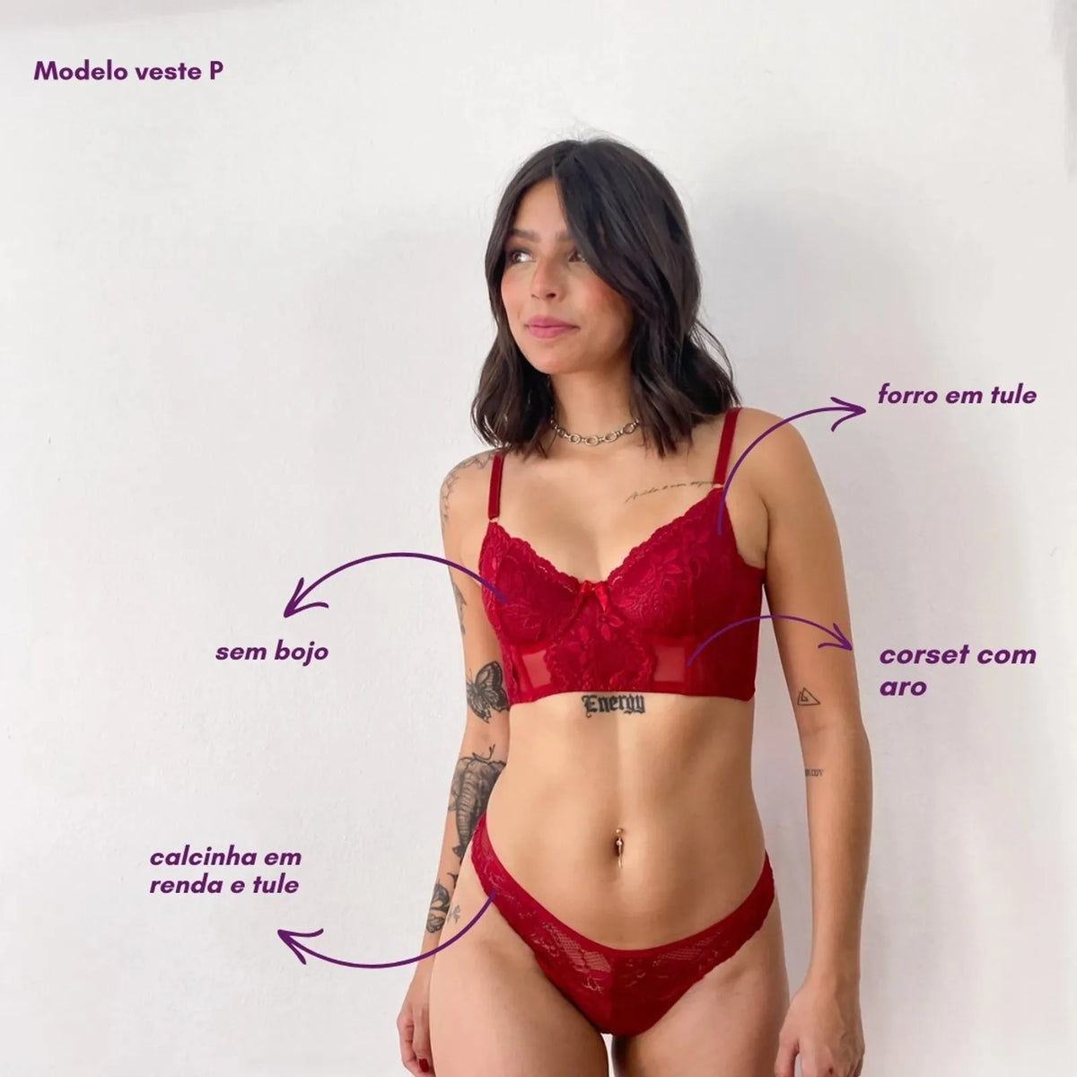 Conjunto Corset Charlote Vermelho