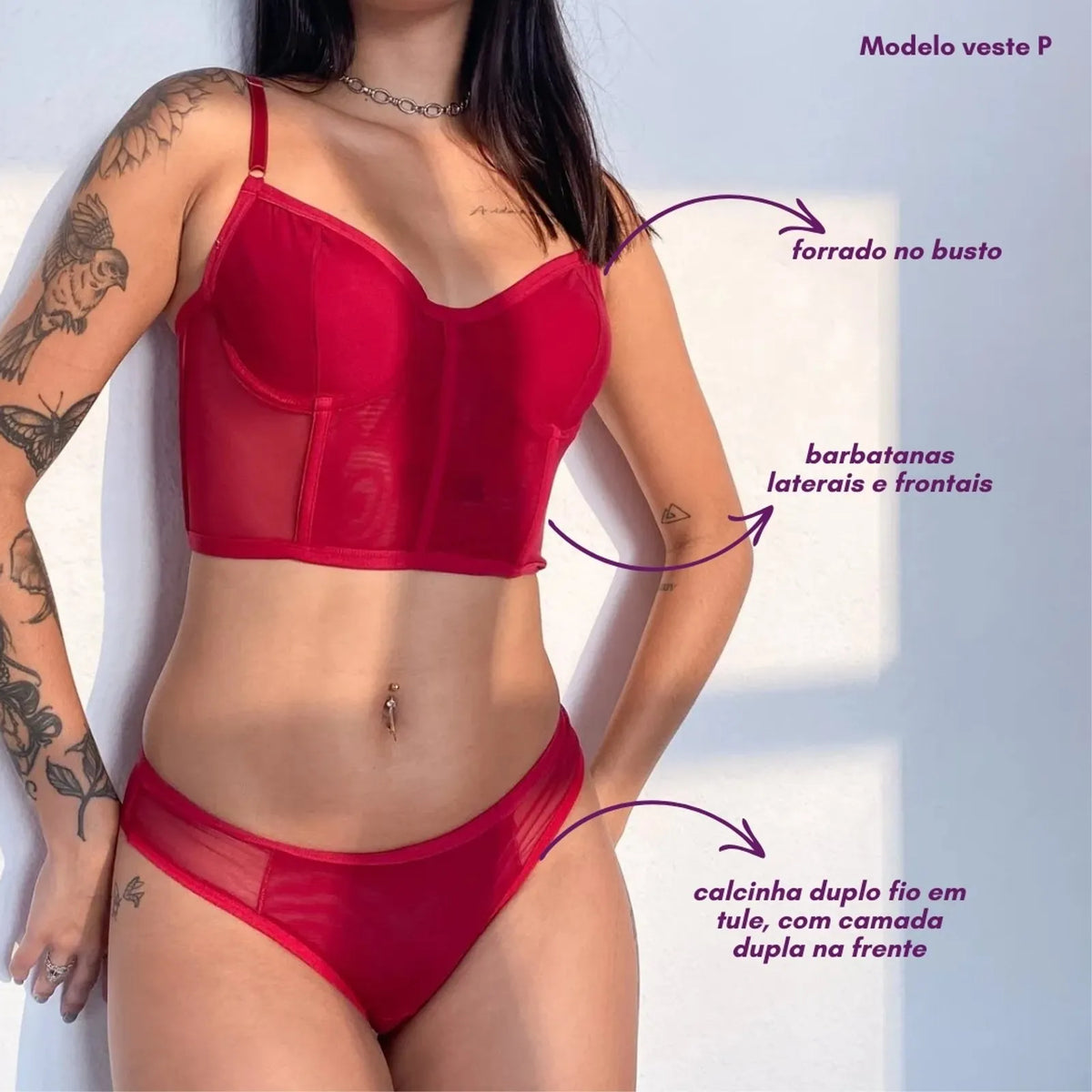 Conjunto Corset Tifany Vermelho