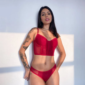 Conjunto Corset Tifany Vermelho